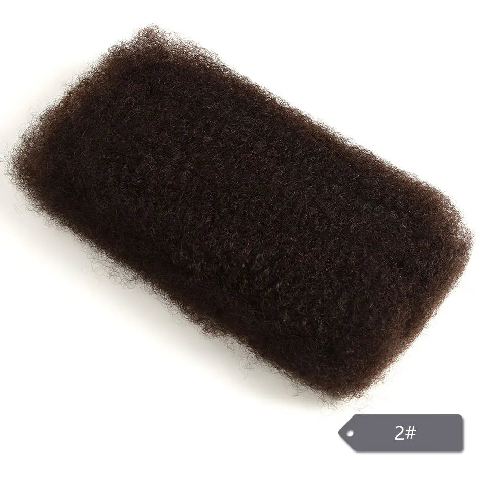 Afro Kinky Bulk Human Hair Extensions QVR US Local Shipping Natural Black/Brown Lightweight For Braiding Styling Everyday Wear