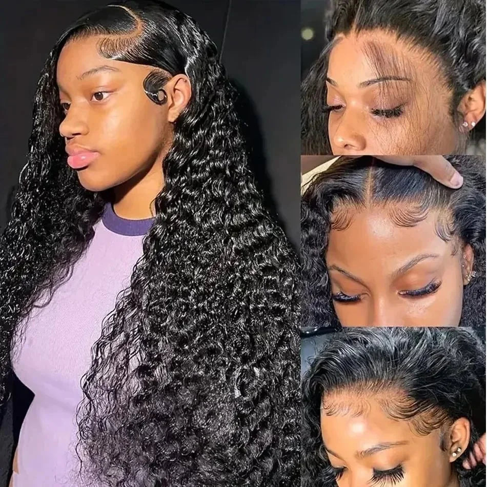 250% Real Density Deep Wave Lace Front Wig 13x6 Hd Lace Frontal Wig 13x4 Curly ≥98% Human Hair Wigs For Women 360 PrePlucked Wig