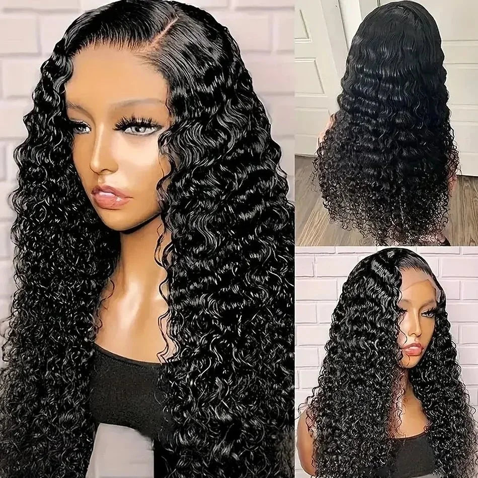 250% Real Density Deep Wave Lace Front Wig 13x6 Hd Lace Frontal Wig 13x4 Curly ≥98% Human Hair Wigs For Women 360 PrePlucked Wig