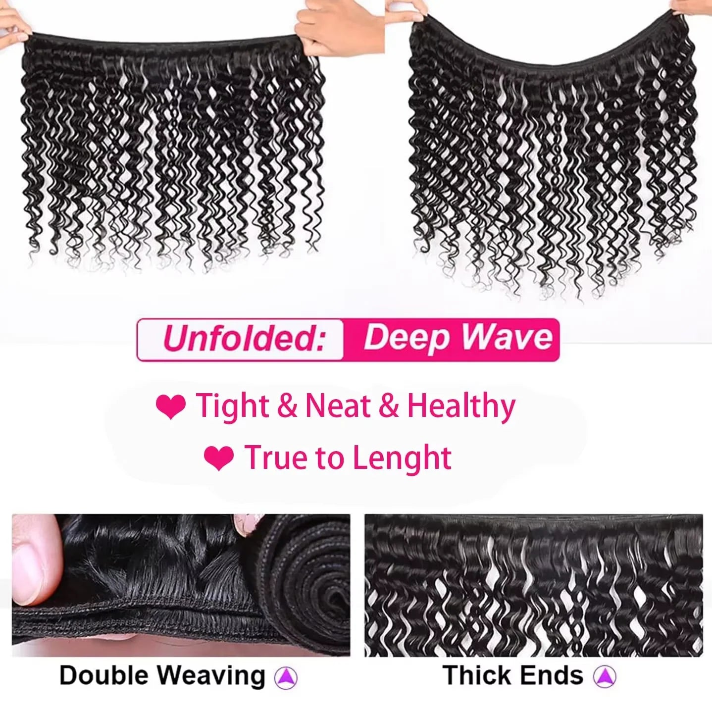 Deep Wave Brazilian Human Hair Bundles 28 30 inch Virgin Hair 3 4 Bundles For Women Sew In Quick Curly Weave Raw Hair Extensions