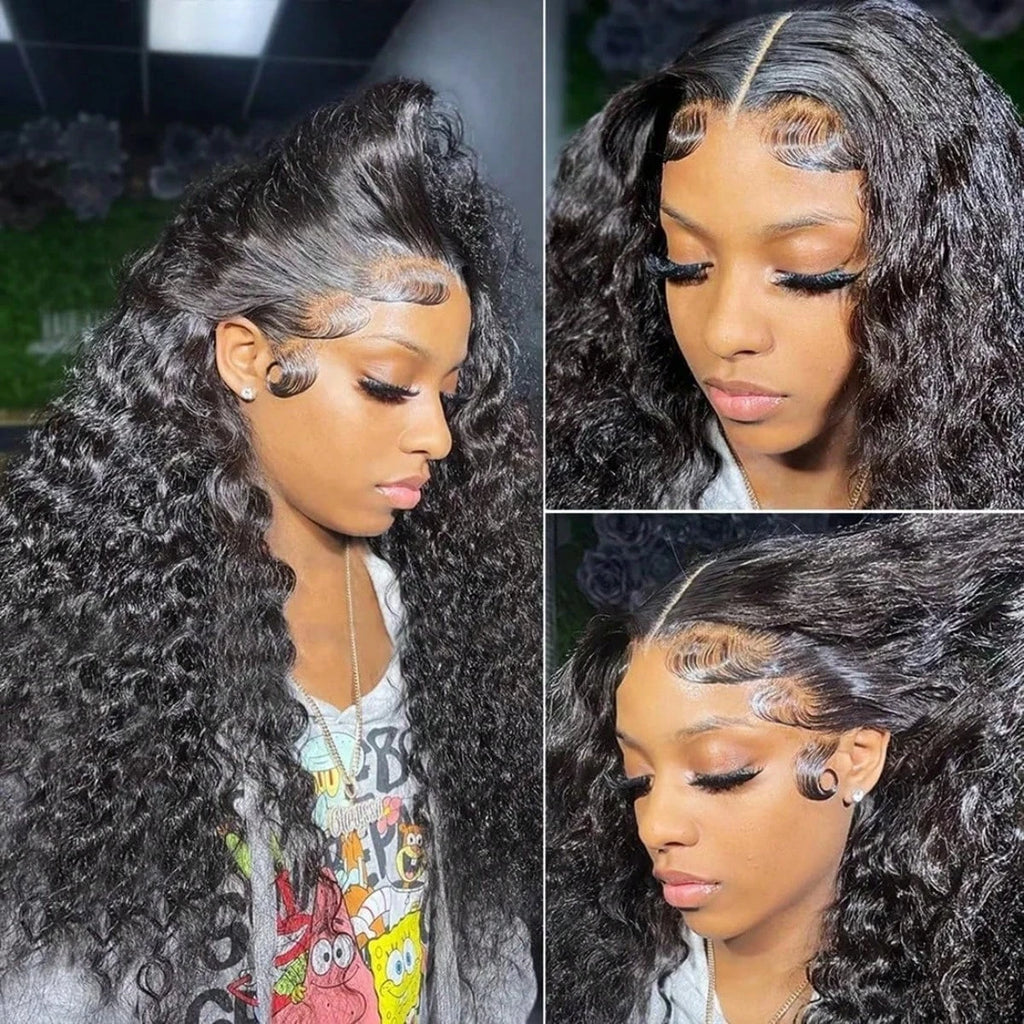 42inch 13x4 13x6 Deep Curly Lace Frontal Wig 250% Density Human Hair Pre Plucked Brazilian Human Hair Wigs For Women