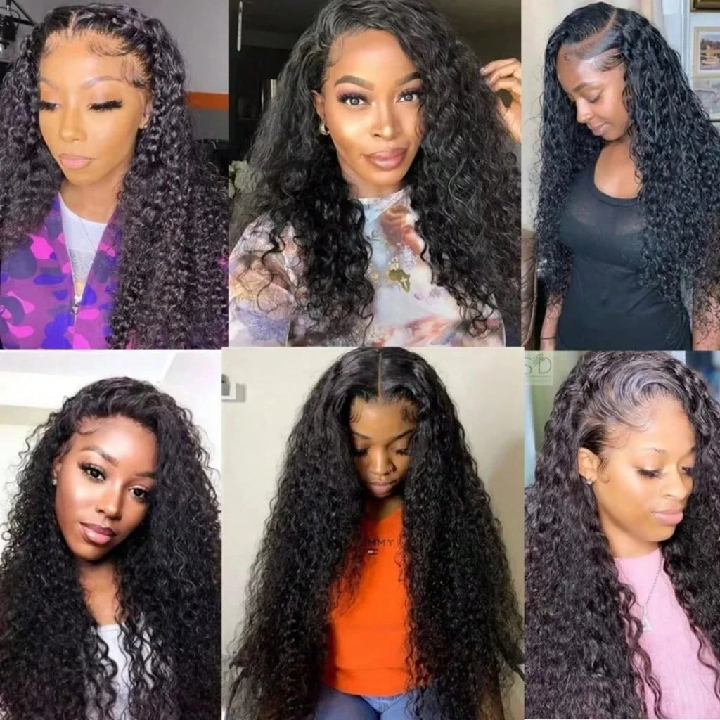 42inch 13x4 13x6 Deep Curly Lace Frontal Wig 250% Density Human Hair Pre Plucked Brazilian Human Hair Wigs For Women
