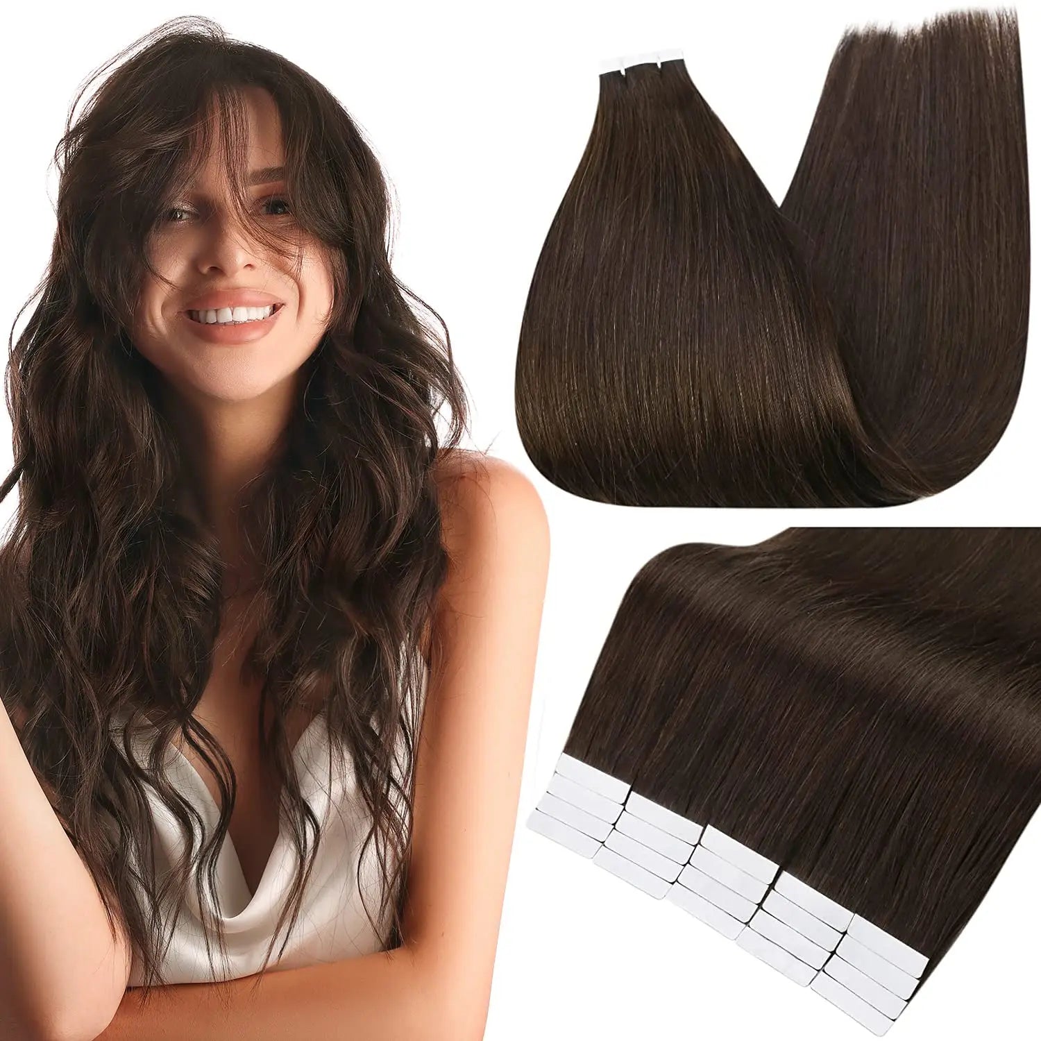 Full Shine Tape In 100% Remy Human Hair Straight Double Sided Blonde Comfortable Silky Natural Tape ins For Women