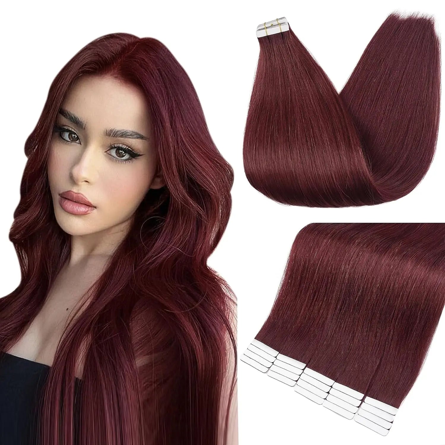 Full Shine Tape In 100% Remy Human Hair Straight Double Sided Blonde Comfortable Silky Natural Tape ins For Women