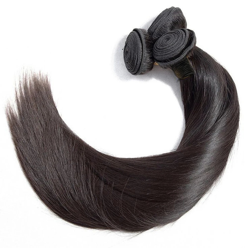 FDX 32 34 36 38 40 Inch Silky Straight Hair Bundles Brazilian Hair Straight Human Hair Bundles Natural Hair Sew-in Hair Weaves